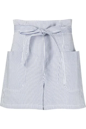 Serafini Striped high-waisted shorts