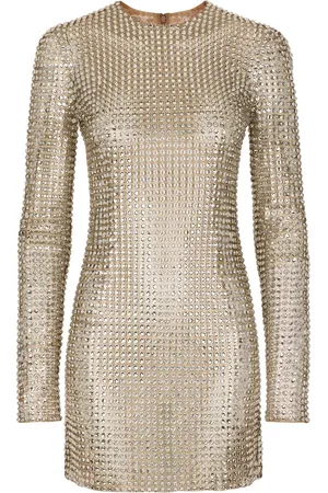 Dolce & Gabbana Crystal-embellished mesh minidress