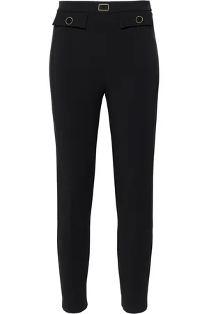 Elisabetta Franchi Logo-plaque slim-fit trousers