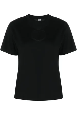 Karl Lagerfeld Cut-out cotton T-shirt
