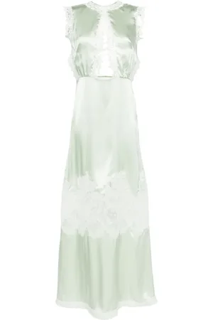 Viktor & Rolf Lace-trim silk maxi dress