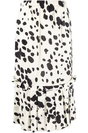 Marni Spotted silk midi skirt