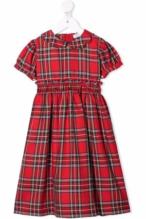 SIOLA Tartan-print tie-fastening dress
