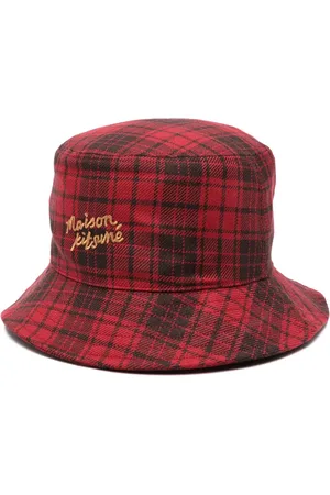 Maison Kitsuné Logo-embroidered checked bucket hat