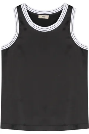 HERNO Sleeveless satin-finish top