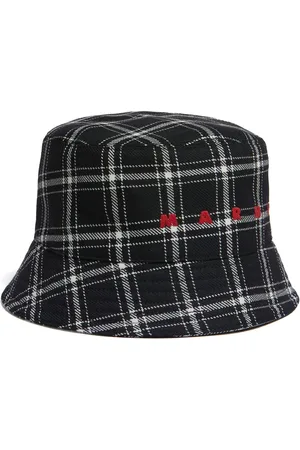 Marni Logo-embroidered checked bucket hat