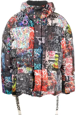 Khrisjoy Graffiti-print down puffer jacket