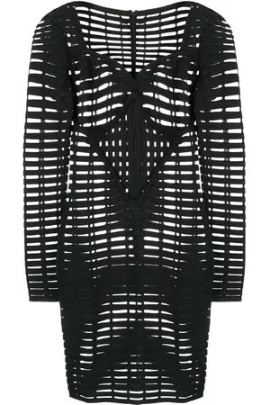 GENNY Open-knit bustier minidress