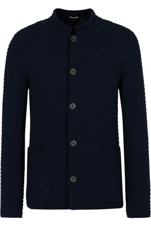 Giorgio Armani Zigzag-embroidery buttoned cardigan