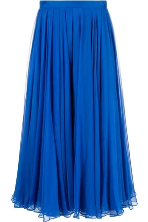 Alexander McQueen Pleated silk midi skirt