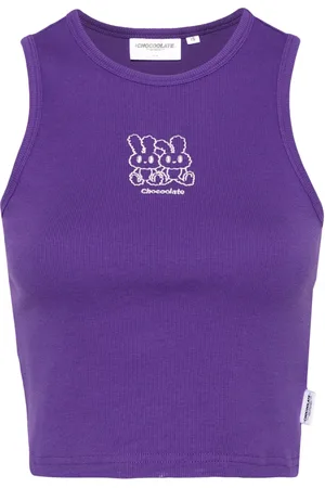 Chocoolate Graphic-print ribbed tank top