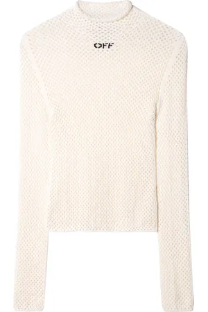 OFF-WHITE OFF-logo open-knit top