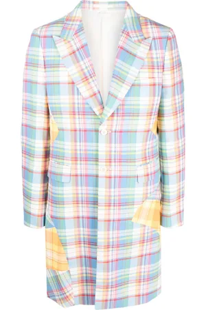 Comme des Garçons Plaid patchwork single-breasted coat