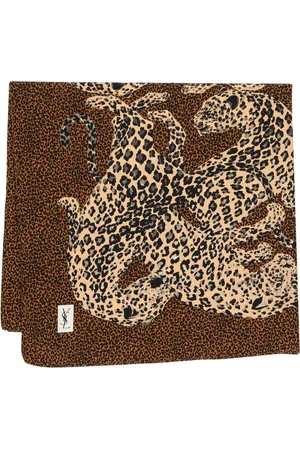 Saint Laurent 1980s large leopard print silk scarf