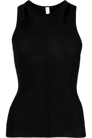 DION LEE Merino Pointelle ribbed tank top