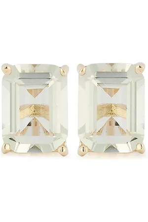 Mateo 14kt yellow green amethyst stud earrings
