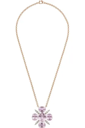 Irene Neuwirth 18kt rose gold Gemmy Gem kunzite and diamond necklace