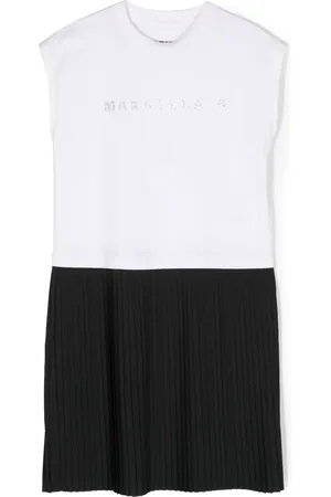 Maison Margiela Two-tone pleated shift dress