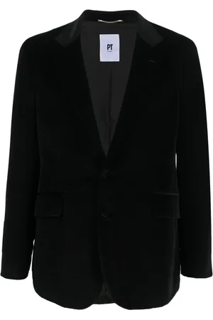 PT Torino Single-breasted velvet blazer