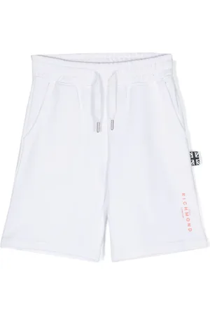 John Richmond Rubberised-logo track shorts