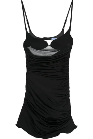 MUGLER Ruffled jersey minidress