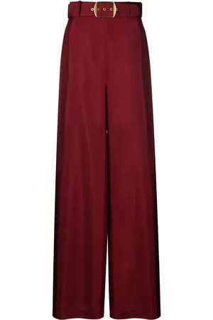 ZIMMERMANN Belted silk wide-leg trousers