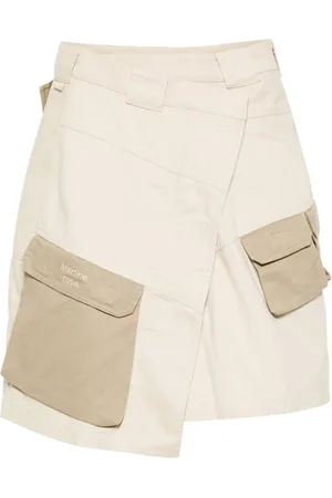 MARTINE ROSE Logo-embroidered asymmetric skirt