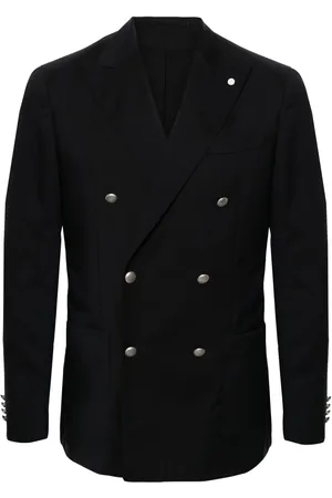 LUIGI BIANCHI MANTOVA Double-breasted wool suit jacket