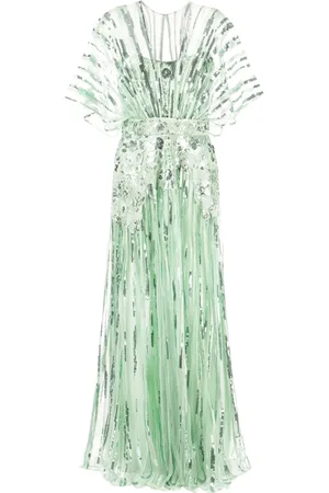 Elie saab Floral-appliqué tulle gown