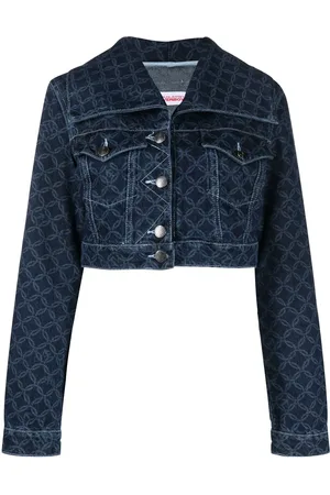 Charles Jeffrey Loverboy Cropped monogram-print denim jacket