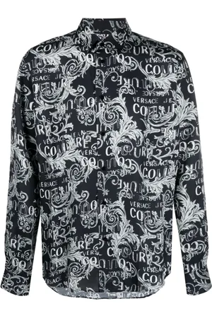 VERSACE All-over baroque logo-print shirt