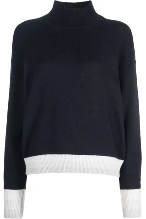 PESERICO SIGN Contrasting-border high-neck jumper