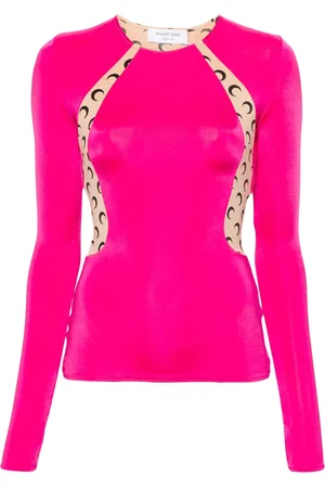 Marine Serre Regenerated draped long-sleeve top
