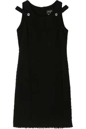 CHANEL 2000s sleeveless tweed minidress