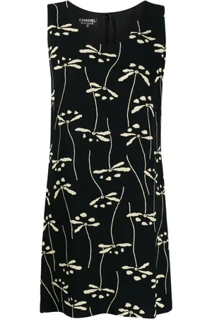 CHANEL 1990-2000s floral-print shift dress