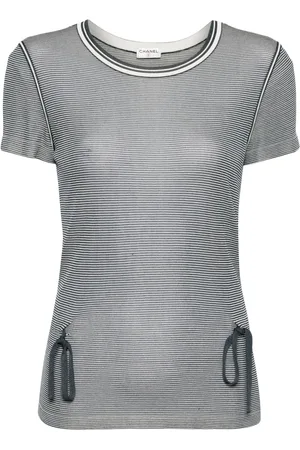 CHANEL 2000s stripe short sleeve T-shirt