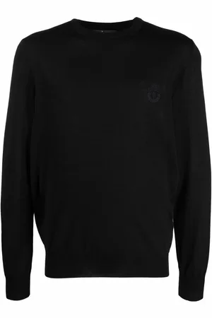 BILLIONAIRE Logo embossed crew neck jumper