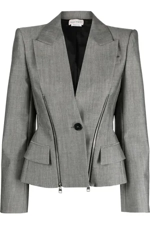 Alexander McQueen Zip-detailed wool-blend blazer