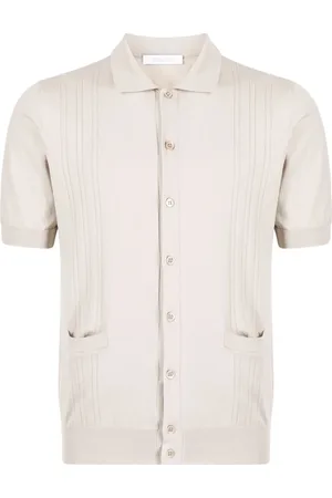 Cruciani Pointelle-knit cotton polo shirt