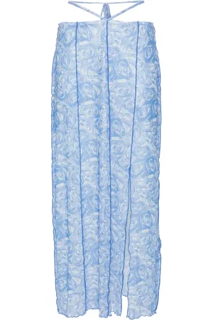 Baum und Pferdgarten Jessy rose-print semi-sheer midi skirt