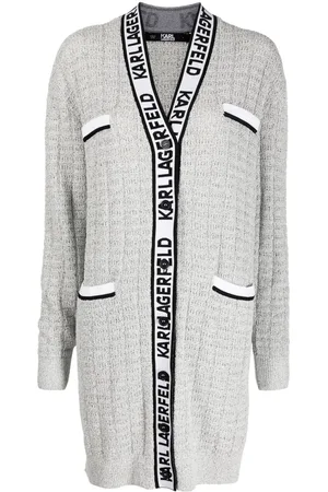 Karl Lagerfeld Bouclé longline cardigan