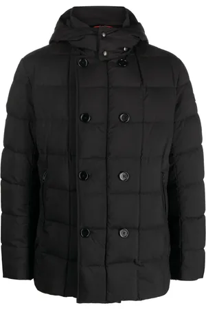 FAY Detachable-hood zipped padded jacket