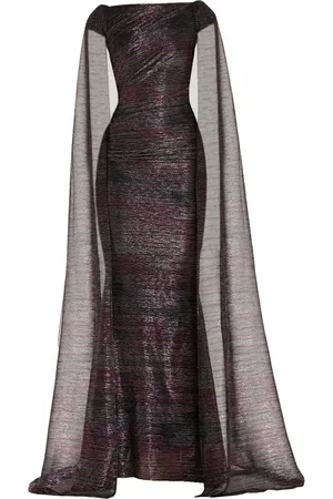 TALBOT RUNHOF Cape lurex-effect gown