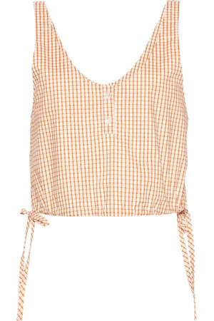 FORTE FORTE Checked cropped top