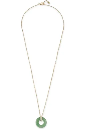 Mateo 14K yellow Donut diamond and jade necklace