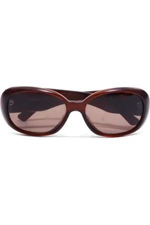 CHANEL 2000 Camellia oval-frame sunglasses