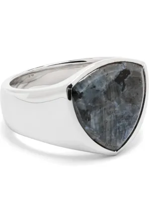 TOM WOOD Shield Larvikite ring