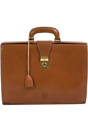 Loewe 1980s textured leather briefcase bag