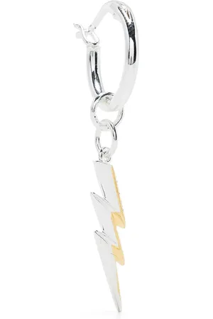 TRUE ROCKS Lightning bolt charm hoop earring
