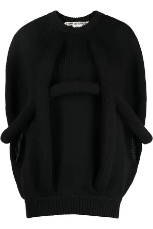 Comme des Garçons Appliqué-detail chunky-knit jumper